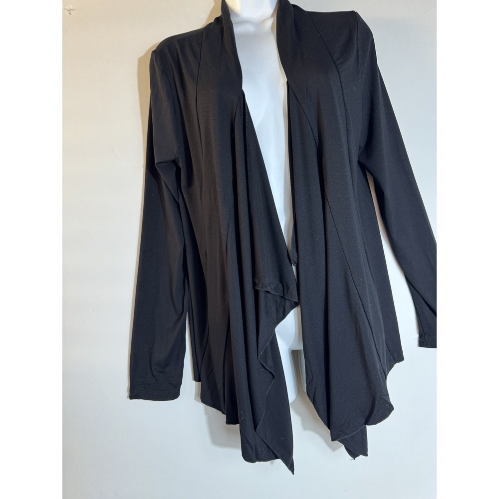 Urban CoCo Women's Drape Front Open Cardigan Irregular Hem Black Size L - Picture 3 of 7